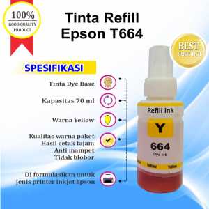 Tinta Refill Epson Tinta 664 T664 T6641 Refill Epson L120 L210 L310 L360