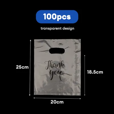 EKUMA Transparent Thank You Plastic Bag | Thank You Gift Bag | Goodies Bag | Doorgift Bag