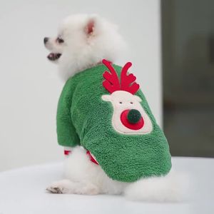 ChristmasSupplies for Small Medium and Large Dogs Teddy Cotton Clothes Autumn and Winter Reindeer Cat and Dog Clothes