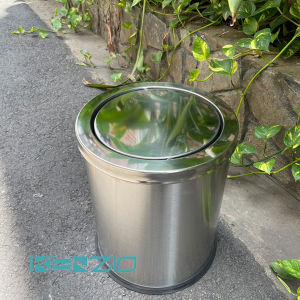 Thùng rác nắp lật xoay KENZIO màu INOX K-A36-J (SS)