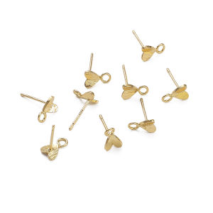 2pcs/bag 14K Gold Plated Brass Ring Heart Love Earrings For DIY Earring Necklace Jewelry Making