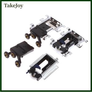TakeJoy Sliding Wardrobe Door Part Top bottom Down Wheels Runner Guides Kit Side-mounted Hanging Sliding Pulley Open Wheel For Cabinet
