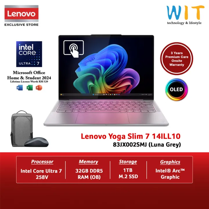 Lenovo%20Yoga%20Slim%207%2014ILL10%2083JX002SMJ%20(Intel%20Core%20Ultra%207%20258V/32GB%20RAM/1TB%20SSD/14%E2%80%9C%202.8K%20OLED%20Touch/Intel%20Graphics/Office/W11/3Y)%20-%20Image%202