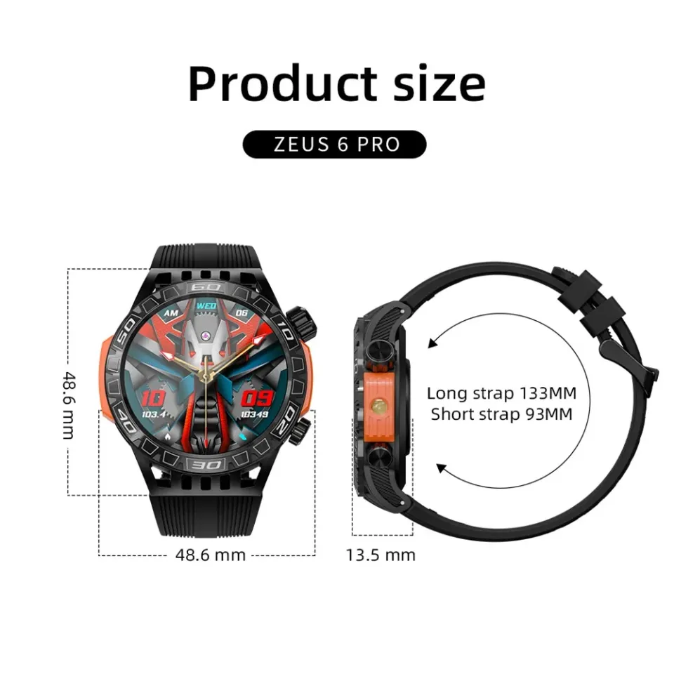 LOKMAT ZEUS 6 PRO flashlight smartwatch Bluetooth waterproof 1.46-inch  compass screen sports and fitness wristband | Daraz.com.np