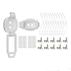 HORAC 10 Pack Elastic Cable Clips Self-Adhesive Adjustable Cable Management Wire Organization Reusable Cord Organizer for Office Desk Home