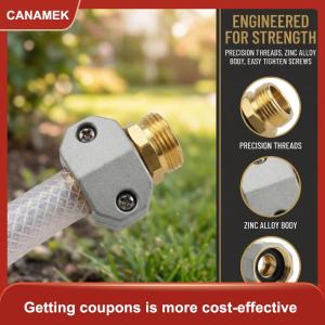 【CANAMEK】 Vườn Hose sửa chữa nối Set kẽm nhôm 58 đến 34 inch Nam Nữ Phụ kiện Heavy Duty leakproof ngoài trời tưới nước công cụ