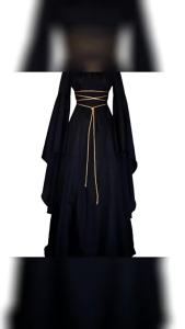 European and American Stage Performance Costume Halloween Costume Wizard Party Black Strap Witch Costume for Women