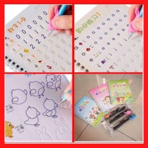 { Hàng Mới Về} Bộ 3 Vở Tô Màu Tập Viết Tự Xóa Thần Kỳ