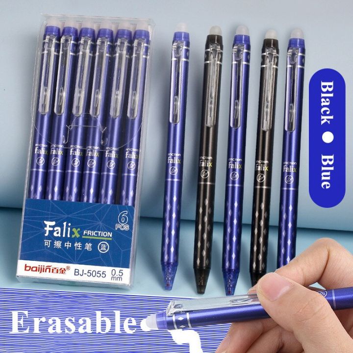 Press Erasable Gel Pens Set with Refills Black and Blue Gel