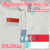 🚩Local Ready Stock NDP 61th Singapore Flag Iron On Patch Sticker For Clothes National Day Garment Decor DIY Applique