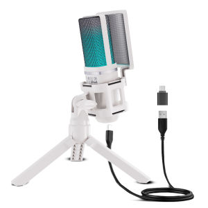 Zealsound A68S A68 RGB gaming USB condenser microphones kalidad ng awtomatikong pagbabawas ng ingay mikropono malinaw na interface ng headphone na angkop para sa PUBG real-time na pagsubaybay sa laro ng live na pagsasahimpapawid at pag-record