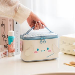 100% Authentic Sanrio Hello Kitty Cosmetics Bag Storage Bags Cartoon Polyester Material Dual Zipper Travel Portable Kuromi Birthday Gifts Melody C036-1424 3371-1729 3290-1730 3240-484
