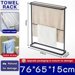 SG Stock Bathroom Metal Towel Rack Standing Shelf Balcony Clothes Drying Hanger Toilet Holder Rack