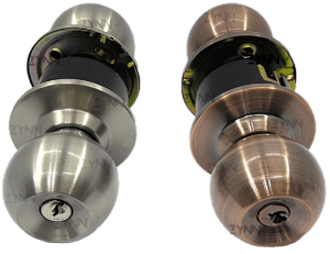 [SG STOCK] NELON DOOR LOCK 587 Security Safety Round Handle Cylinder Knob Set Stainless Steel/ Antic Copper=