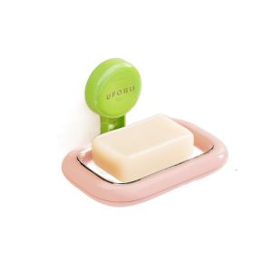 SHUBA Non perforated Suction Cup Soap Box Drainage Wall Mounted Soap Storage Tray Universal Reusable Soap Dish Holder Bathroom