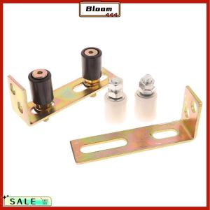 Follow Get New[Bloom Z] 1set Guide Wheel Patio Door Track Guide Rollers Sliding Door Guide Rollers With L-Pillar Bracket Adjustable Double Nylon Rollers