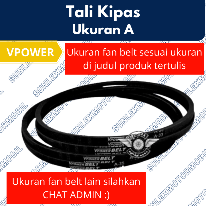 Fan Belt A39 Vbelt A39 Tali Kipas Tipe A Vpower A39 Vpower V Power