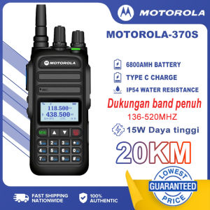 HT Motorola 370S Walkie-Talkie One-click copy frequency 136-520MHz Radio dua arah jarak jauh20KM FM AM Dual Band