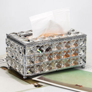 Crystal Tissue Box Europe Style Desk Organizer Creative Home Supplies Luxury Paper Towel Ins Crystal Storage Box
