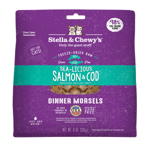 Stella & Chewys Freeze-Dried Cat Dinner Morsels – Sea-licious Salmon & Cod [Raw Nutrition] Cat Food
