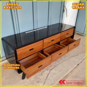 rak tv jati model retro minimalis terlaris meja tv jati termurah