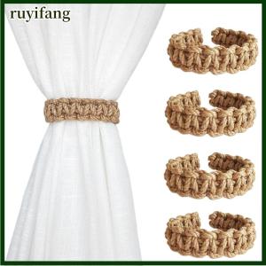 ruyifang Cổ điển gai dây rèm khóa clip tie trở lại Rèm dây đeo tay dệt Twist thắt nút Rèm chủ Tieback trang trí nhà