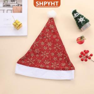 [COD] SHPYHT SPORTS Glitter Colorful Christmas Hats For Adult Kids Shiny Snowflake Rainbow Santa Claus Hat Xmas Caps New Year Party Decoration Props