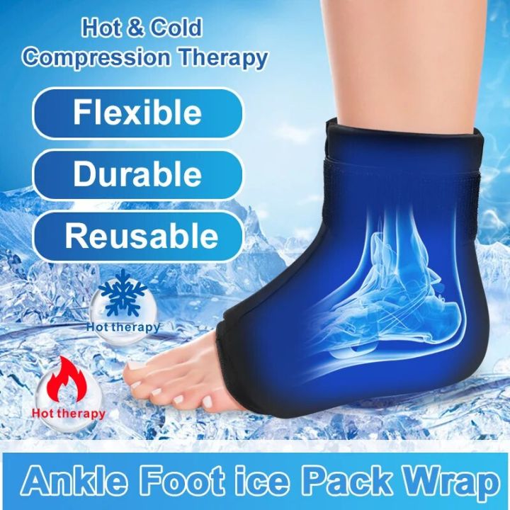 Ankle Ice Pack Wrap for Injuries Foot Ice Pack Stretchable Cold Pack ...