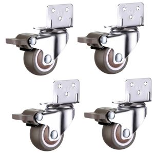 CNAIFE2 Mute L Type Roller Soft Rubber for Trolley Household Accessory Furniture Casters Bed Wheels Swivel Caster Wheels