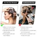 Instant Black Hair Dye Shampoo for Women Man Hair Color Shampoo for Gray Hair - 100% Gray Coverage - Natural Plant Hair Dye 3 in 1, 16.9Fl OZ. 