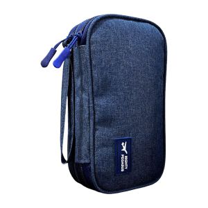 Tas Gadget Double Layer Organizer Pouch Canvas Kabel HP Powerbank G1058
