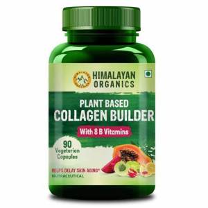 Himalayan Organics Vitamin E Enriched Collagen Builder - Anti-Aging Skin Glowing Capsules with Hyaluronic Acid & Vitamin E
