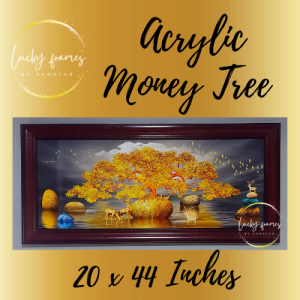 Acrylic Money Tree I With Crystal Beads 20 by 44 inches