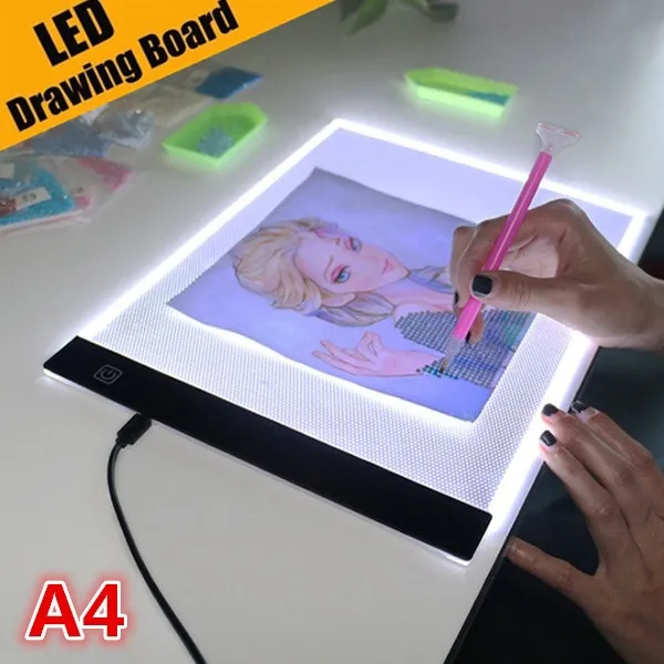 A4 Drawing Tablet A4 led light pad LED Light Box Drawing led copy Tablet  Drawing Board Pad Writing Painting Drawing Tracer Copy Pad Board for Sketch 