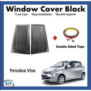Perodua Viva Mustang Window Cover / Rear Window Side Louver Cover Triangle Mirror Cover Protector-Black
