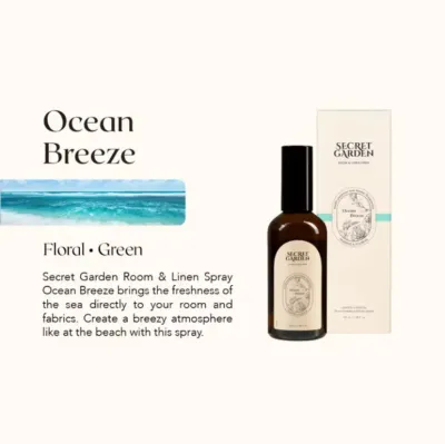 Secret Garden Room & Linen Spray 100ml / Secret Garden Pengharum Wangi Segar Alami Tahan Lama Semprotan Anti Bacterial Untuk Ruangan dan Kain
