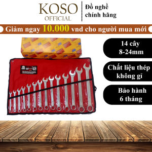 Bộ cờ lê KOSO chính hãng YETI nhập khẩu từ Mỹ chất liệu thép không rỉ cứng cáp(14 cây 8-24mm)