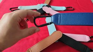 Baby Stroller Hook Adjustable PU Leather Pram Organizer For Diaper Bags Travel Essential