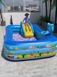 Family water park inflatable outdoor water slide widening steps swimming pool water amusement childrens water slide