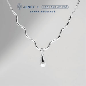 Dây Chuyền Bạc Nữ S925 Cao Cấp JENSY Hình Giọt Nước Lượn Sóng "Lamar" VCARY0107. Vòng Cổ Bạc Nữ