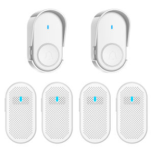 [Gamit PH]Wireless Doorbell Waterproof Door Bell IP55 300M Range 5 Volume 38 Tones Door Chime 4 Receiver With 2 Button For Home/Office