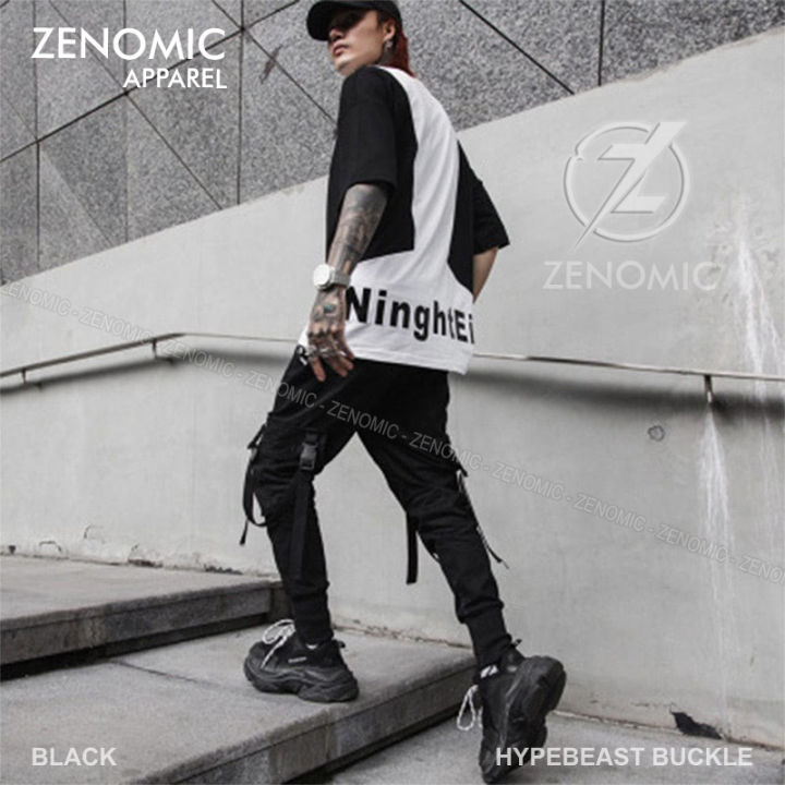 🅿🆁🅾🅼🅾 Celana Cargo Jogger Hypebeast Zenomic Distro Black