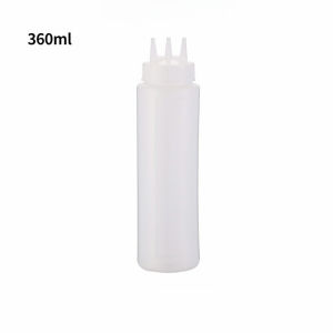 3 Holes Squeeze Bottle Plastic Condiment Squeeze Oil Vinegar Bottles 450ml 360ml Food Grade Material Salad Tomato Sauce Seasoning Bottle