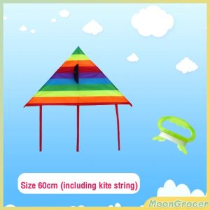 M.G Colorful Butterfly Kite Triangular Rainbow Kites Children Outdoor Toy with Free Kite String