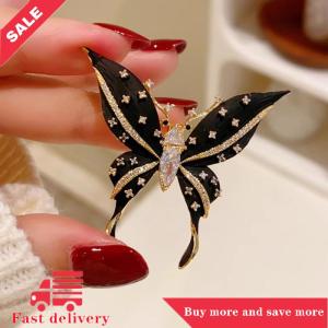 [COD]Flash Delivery Exquisite Large Butterfly Brooches For Women Girls Vintage Enamel Pins Versatile Shiny Corsage Clothing Accessories Gifts