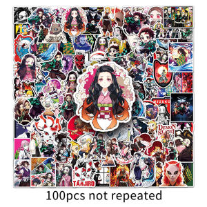100pcs Anime Nhật Bản phim hoạt hình diệt quỷ cứu nhân nhãn dán chống thấm nước máy tính xách tay Skateboard xe nhãn dán tự làm