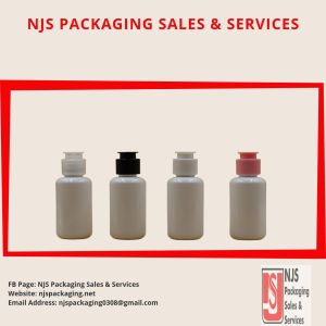 75ml Boston Round White Bottle W/ Flattop Cap 24mm