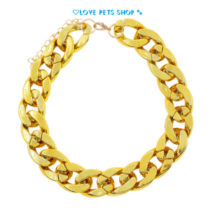 Vòng cổ dây chuyền vàng cho Chó Mèo bằng nhựa sang chảnh - Love Pets Shop