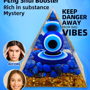 Devils Eye Lapis Lazuli Pyramid Natural Crystal Energy Healing Ornaments Meditation Guardian Home Decor恶魔之眼金字塔