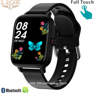 LIGE Jam Tangan Pintar Wanita Panggilan Bluetooth IP67 Anti Air Pelacak Kebugaran Multi-olahraga